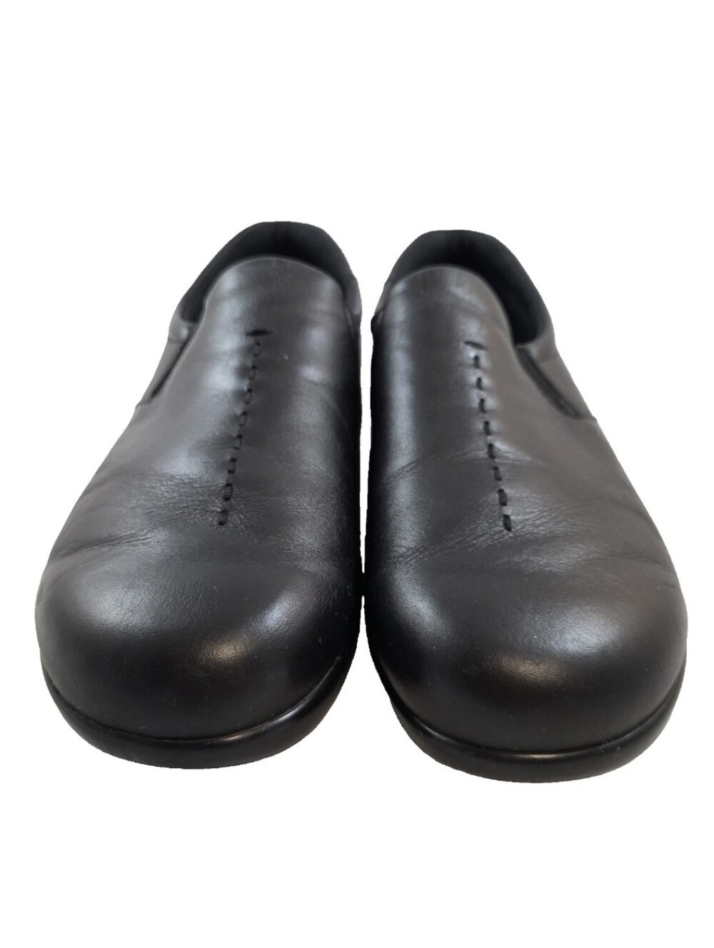 SAS Viva Black Leather Comfort Slip-On Walking Shoes Women's 12WW Wide USA - Picture 2 of 16